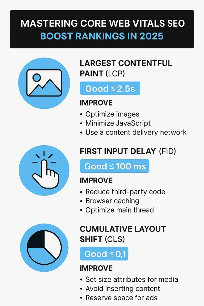 Core web vitals SEO improvement for faster website loading