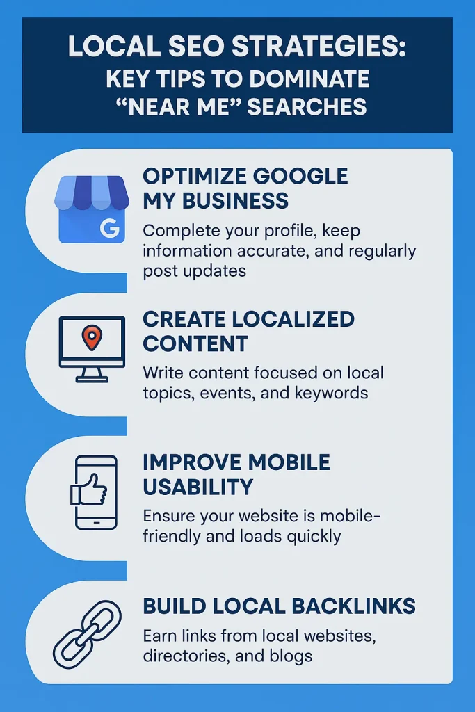 local seo strategies : key tipes to dominate "near me" searches